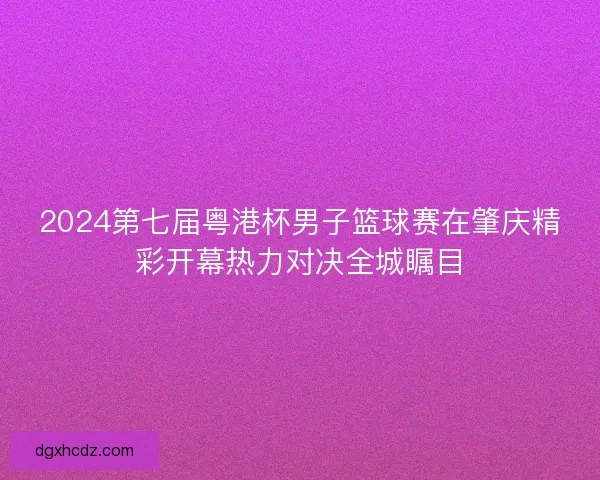 2024第七届粤港杯男子篮球赛在肇庆精彩开幕热力对决全城瞩目