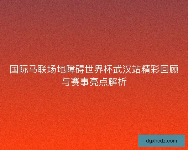 国际马联场地障碍世界杯武汉站精彩回顾与赛事亮点解析
